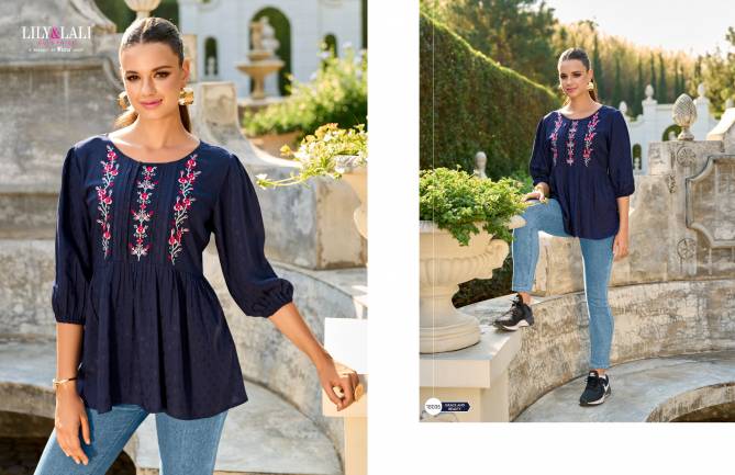 Melody Vol 3 By Lily And Lali Premium Short Embroidery Ladies Top Wholesale Shop In Surat
